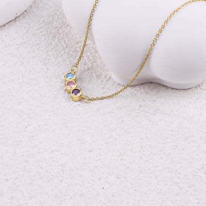 Collana Delicata con Pietre di Nascita della Famiglia