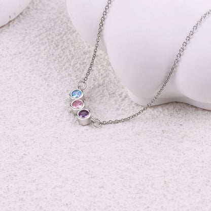 Collana Delicata con Pietre di Nascita della Famiglia
