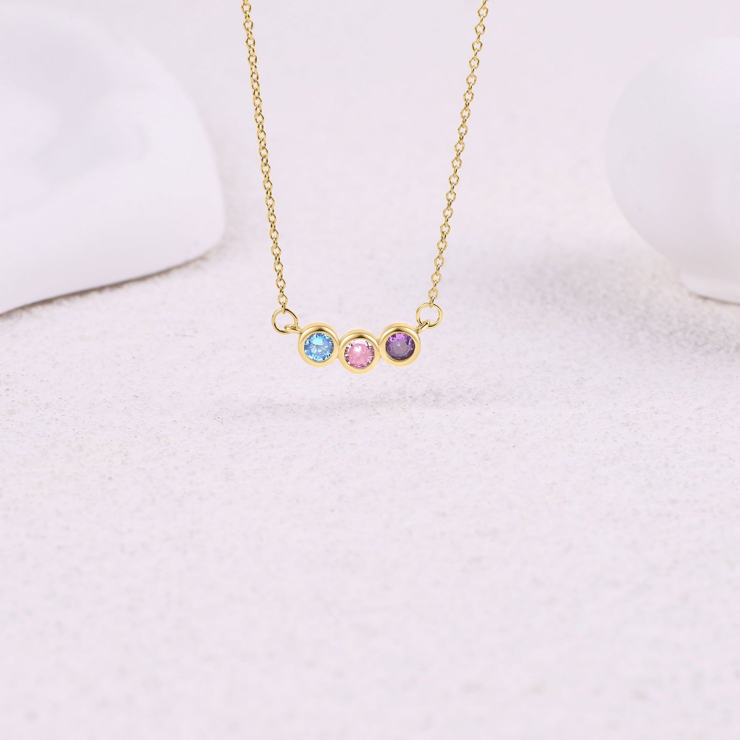 Collana Delicata con Pietre di Nascita della Famiglia