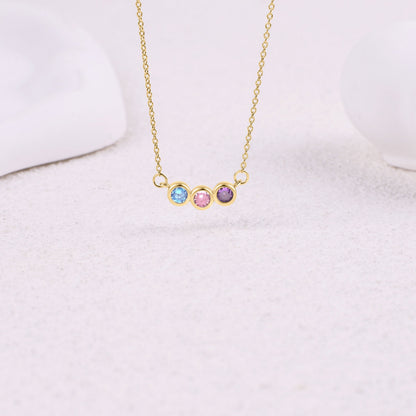 Collana Delicata con Pietre di Nascita della Famiglia
