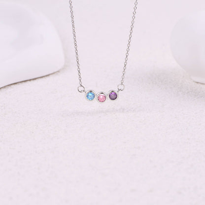 Collana Delicata con Pietre di Nascita della Famiglia