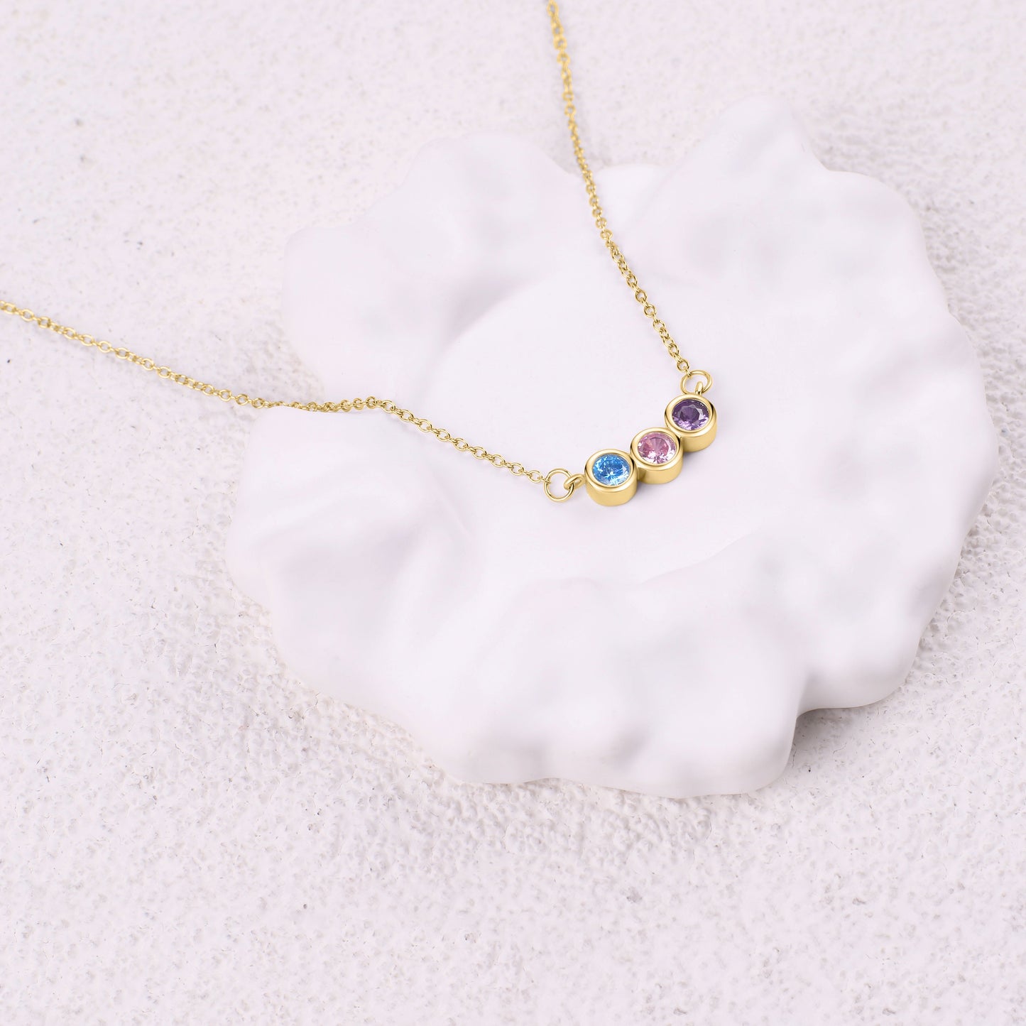 Collana Delicata con Pietre di Nascita della Famiglia