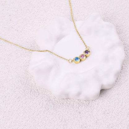 Collana Delicata con Pietre di Nascita della Famiglia