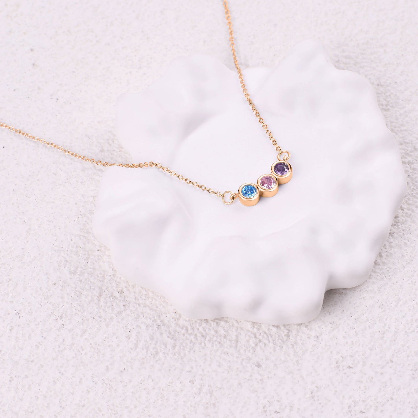 Collana Delicata con Pietre di Nascita della Famiglia