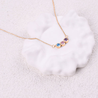 Collana Delicata con Pietre di Nascita della Famiglia