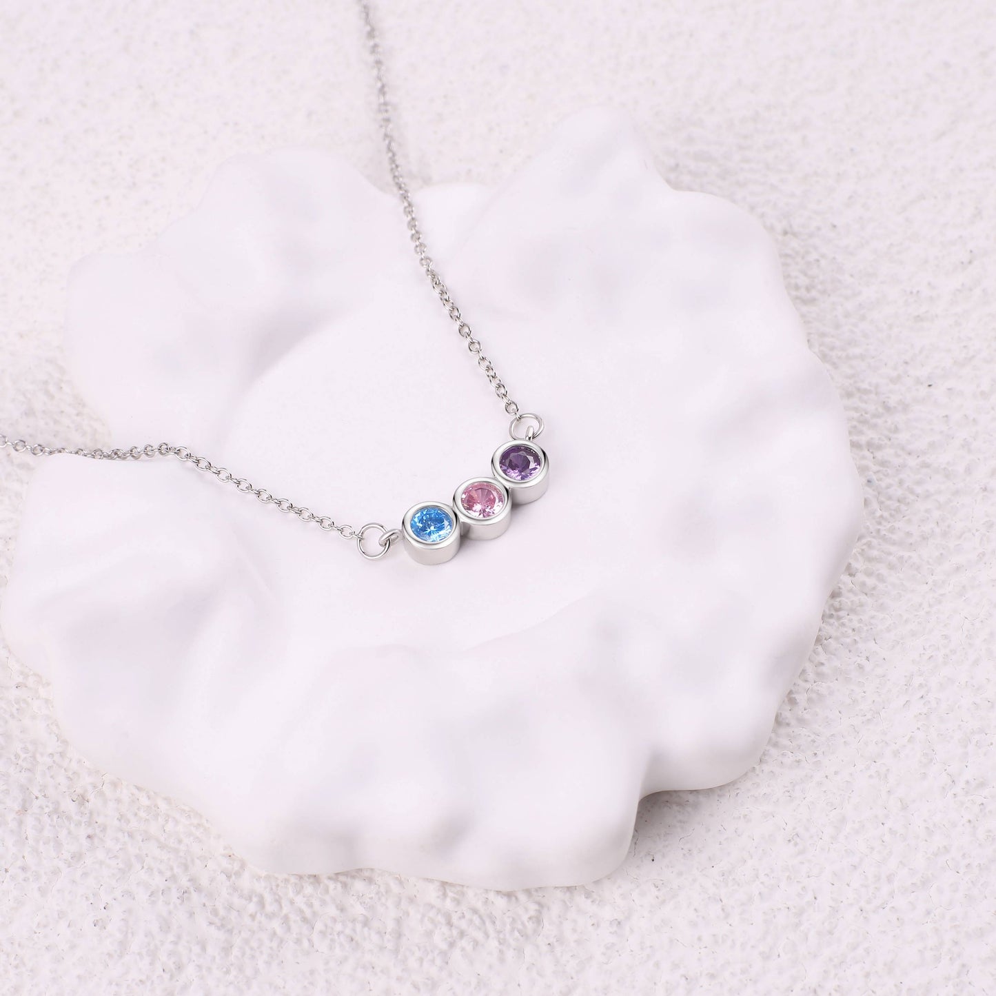 Collana Delicata con Pietre di Nascita della Famiglia