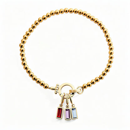 Bracciale di Perle con Ciondolo Pietra di Nascita