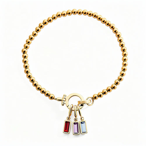 Bracciale di Perle con Ciondolo Pietra di Nascita