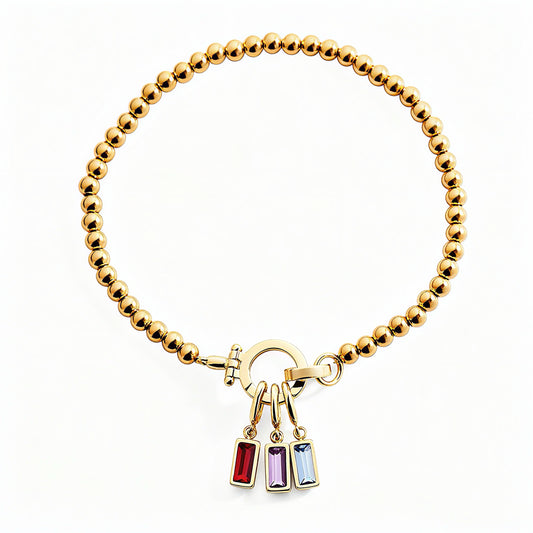 Bracciale di Perle con Ciondolo Pietra di Nascita