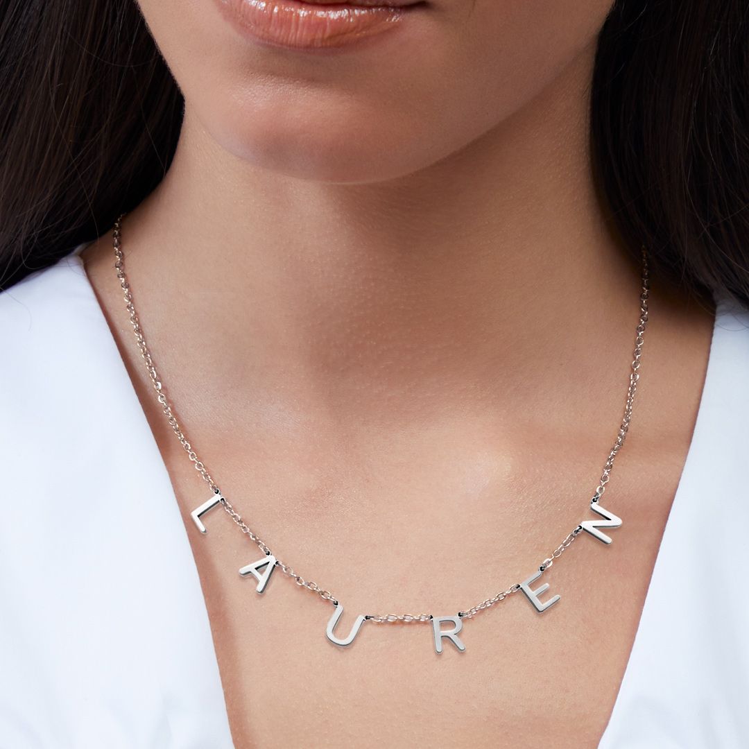 Collana con nome e lettera personalizzata