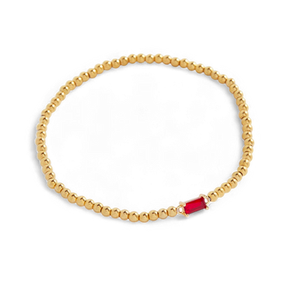 Bracciale con Pietra di Nascita e Perline Dorate