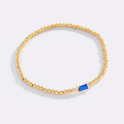 Bracciale con Pietra di Nascita e Perline Dorate