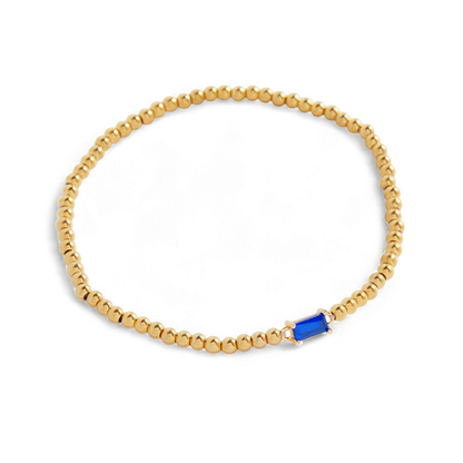 Bracciale con Pietra di Nascita e Perline Dorate
