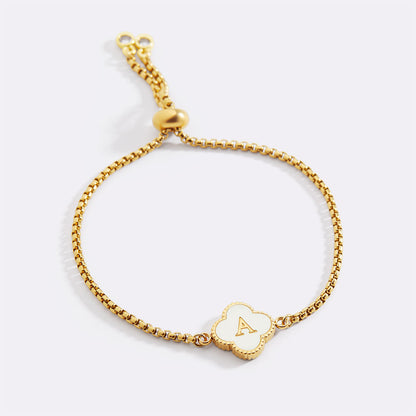 Bracciale con nome personalizzato a quadrifoglio