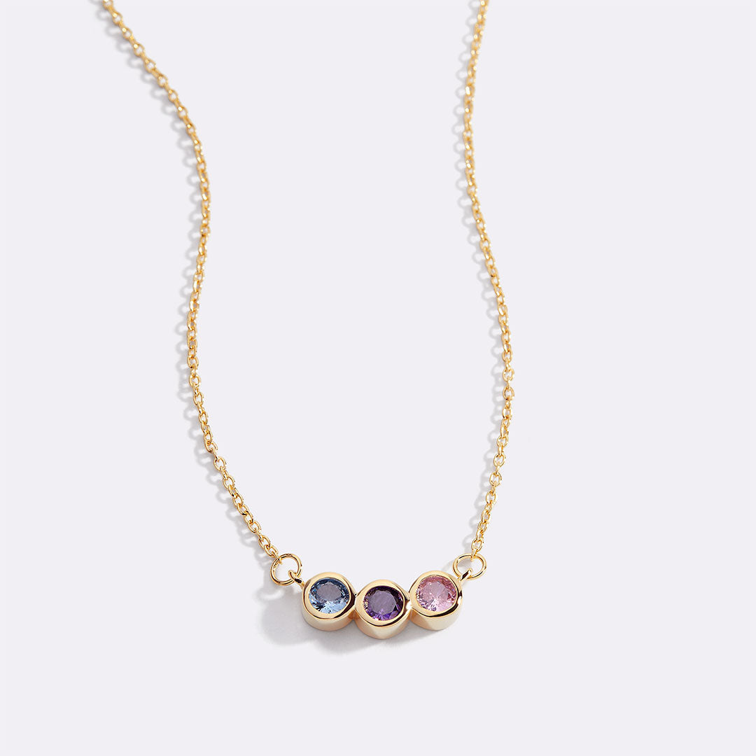 Collana Delicata con Pietre di Nascita della Famiglia