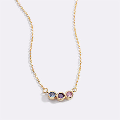 Collana Delicata con Pietre di Nascita della Famiglia