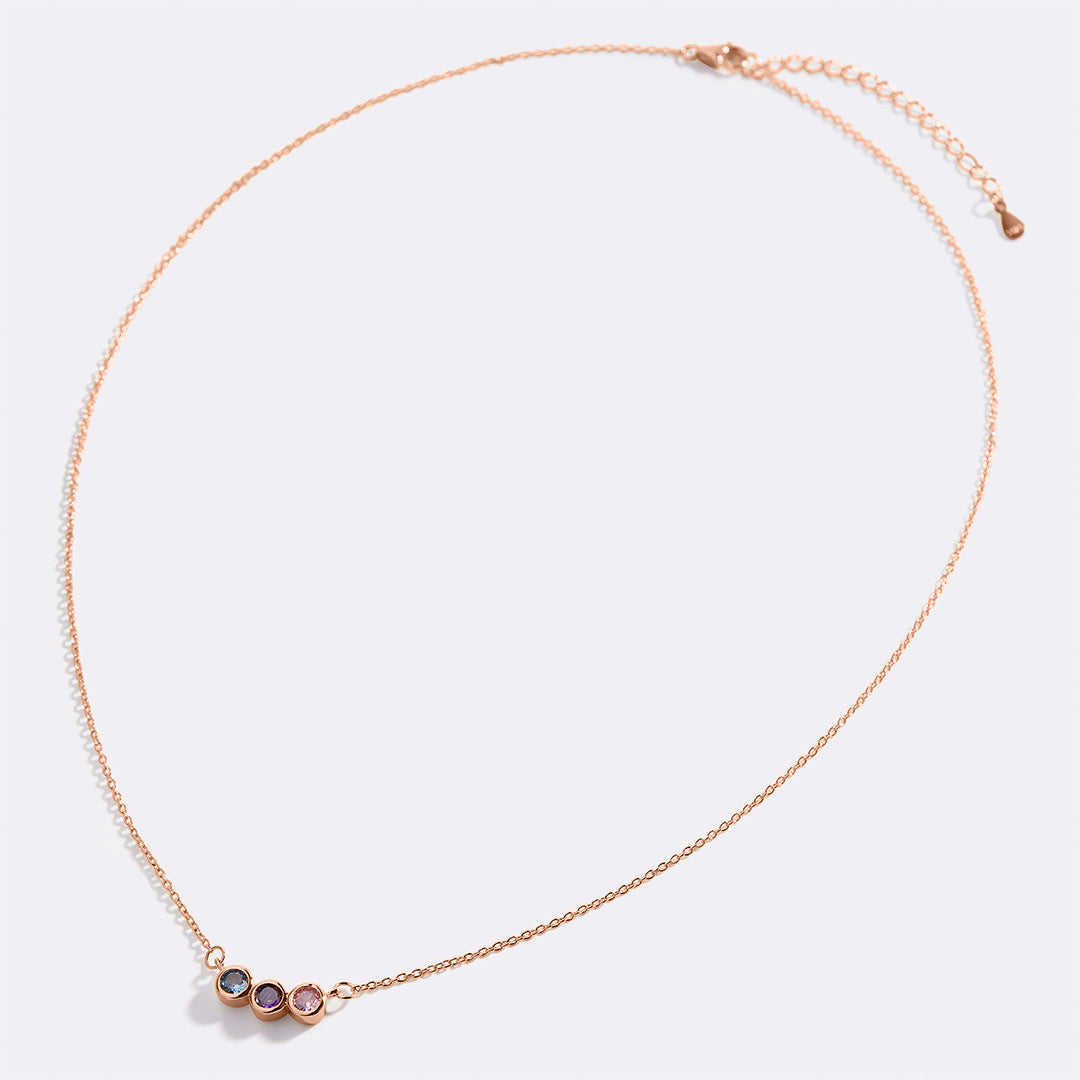 Collana Delicata con Pietre di Nascita della Famiglia