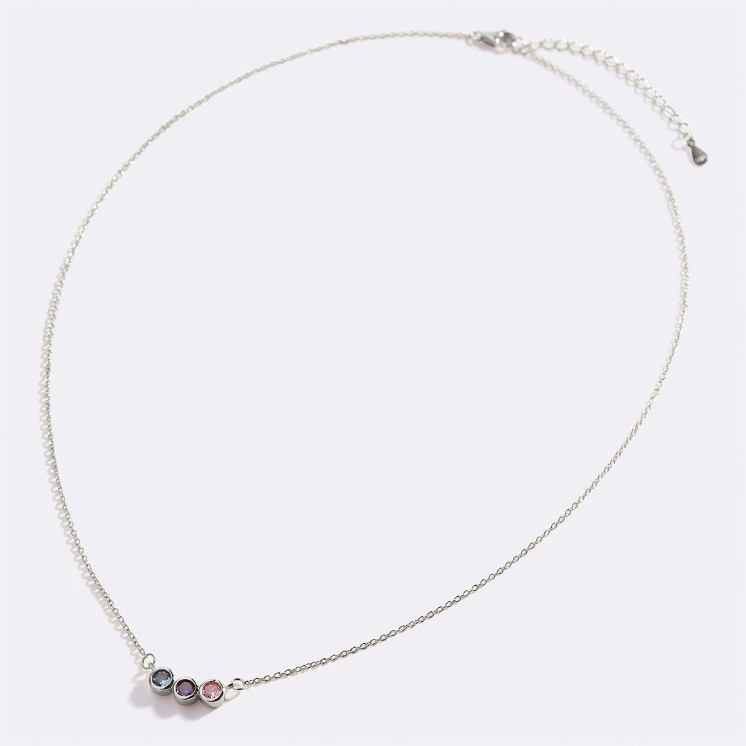 Collana Delicata con Pietre di Nascita della Famiglia