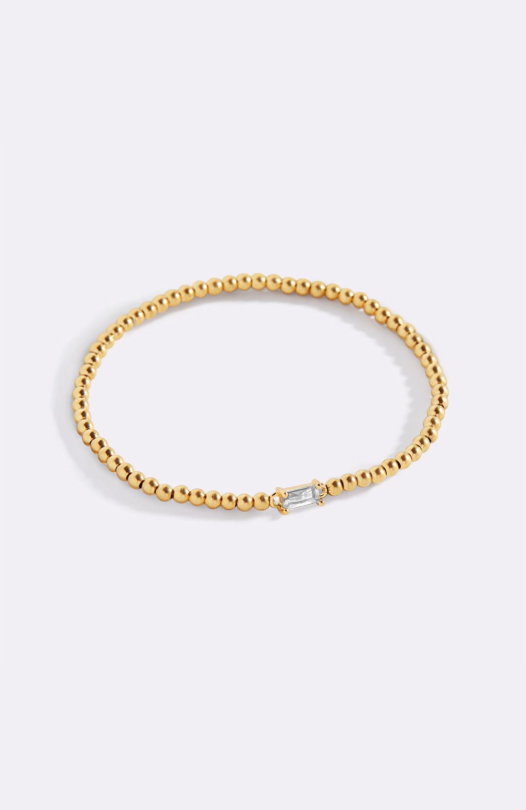 Bracciale con Pietra di Nascita e Perline Dorate