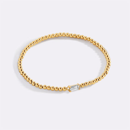 Bracciale con Pietra di Nascita e Perline Dorate