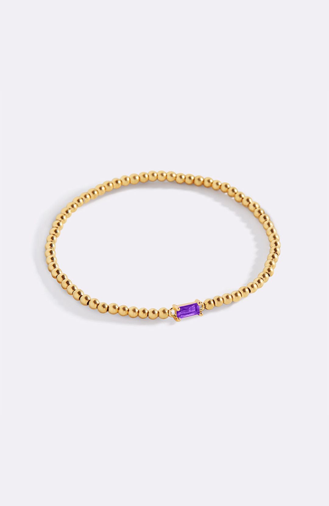 Bracciale con Pietra di Nascita e Perline Dorate