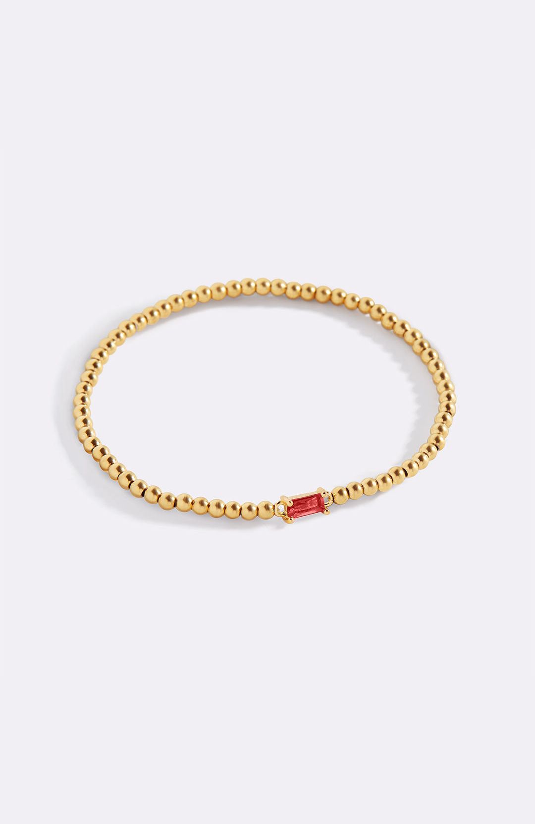 Bracciale con Pietra di Nascita e Perline Dorate