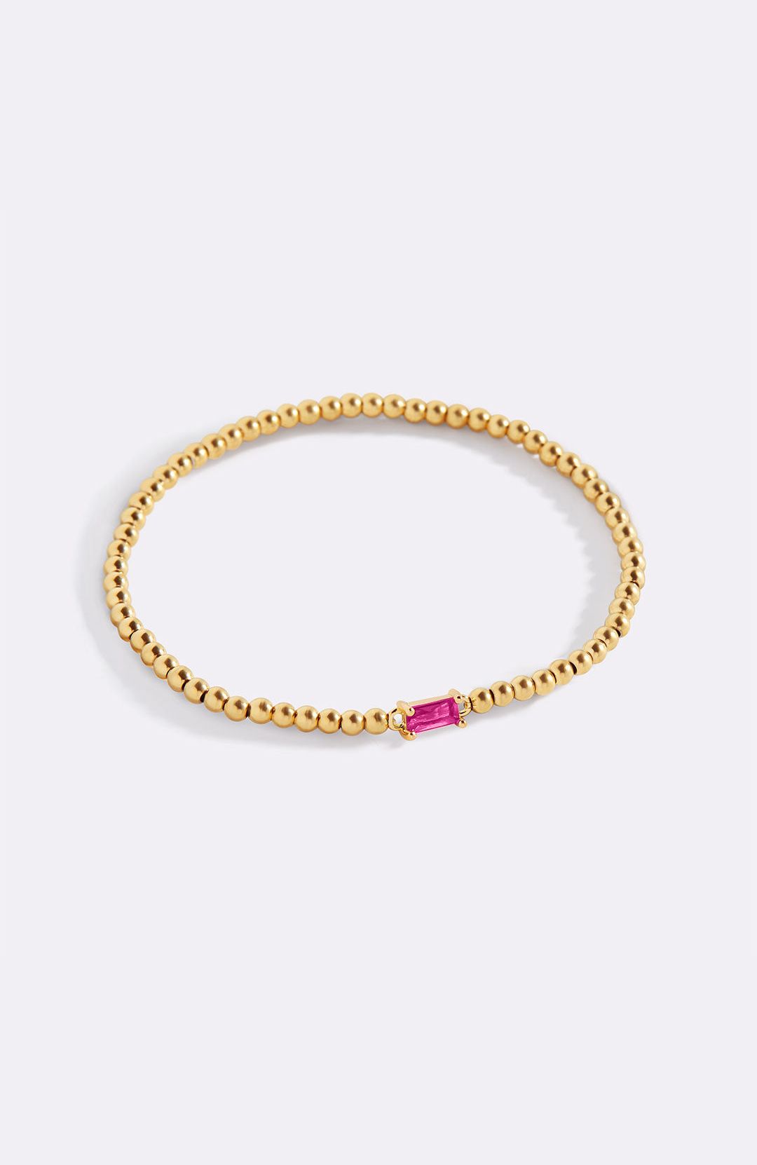 Bracciale con Pietra di Nascita e Perline Dorate