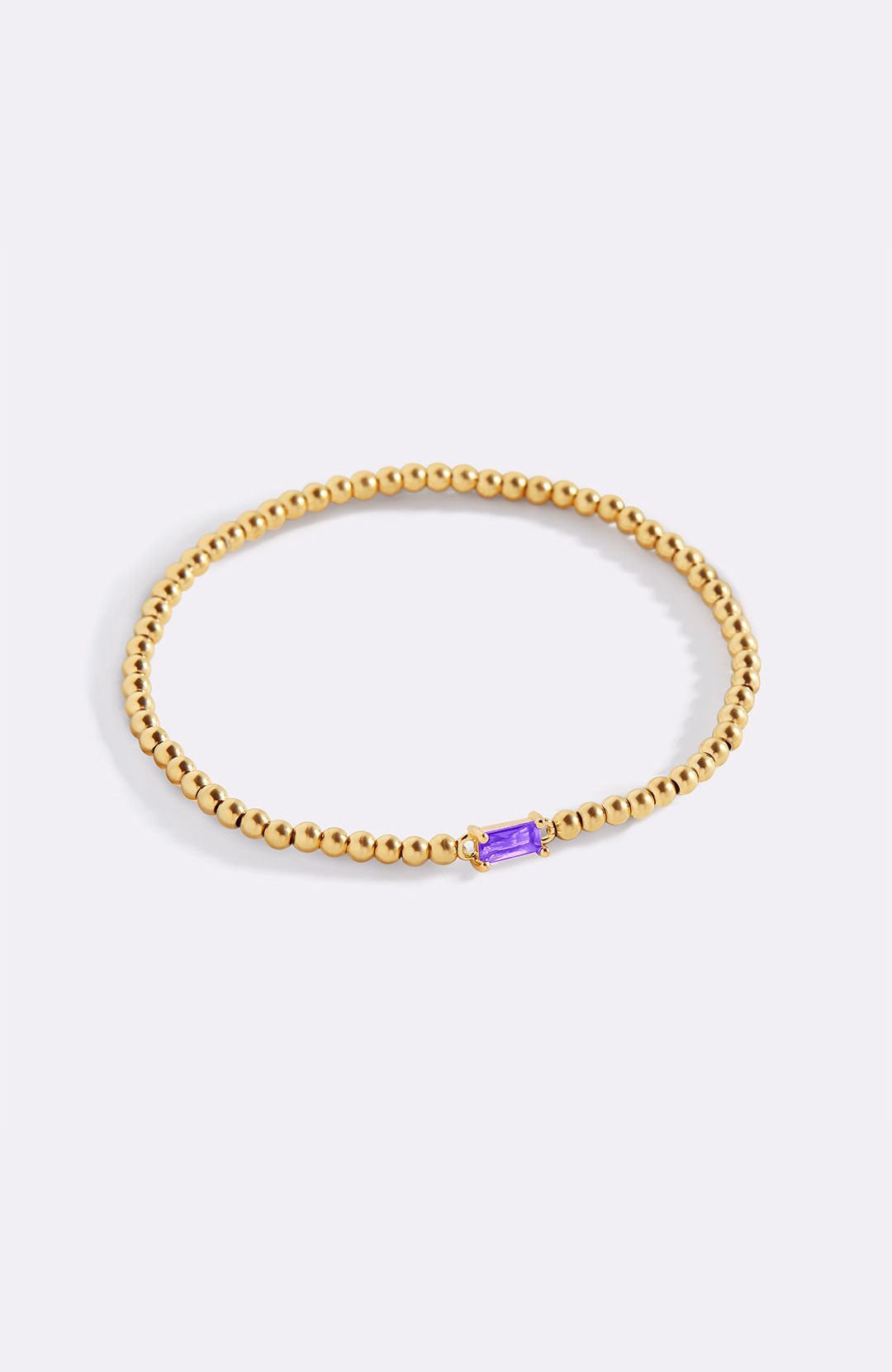 Bracciale con Pietra di Nascita e Perline Dorate