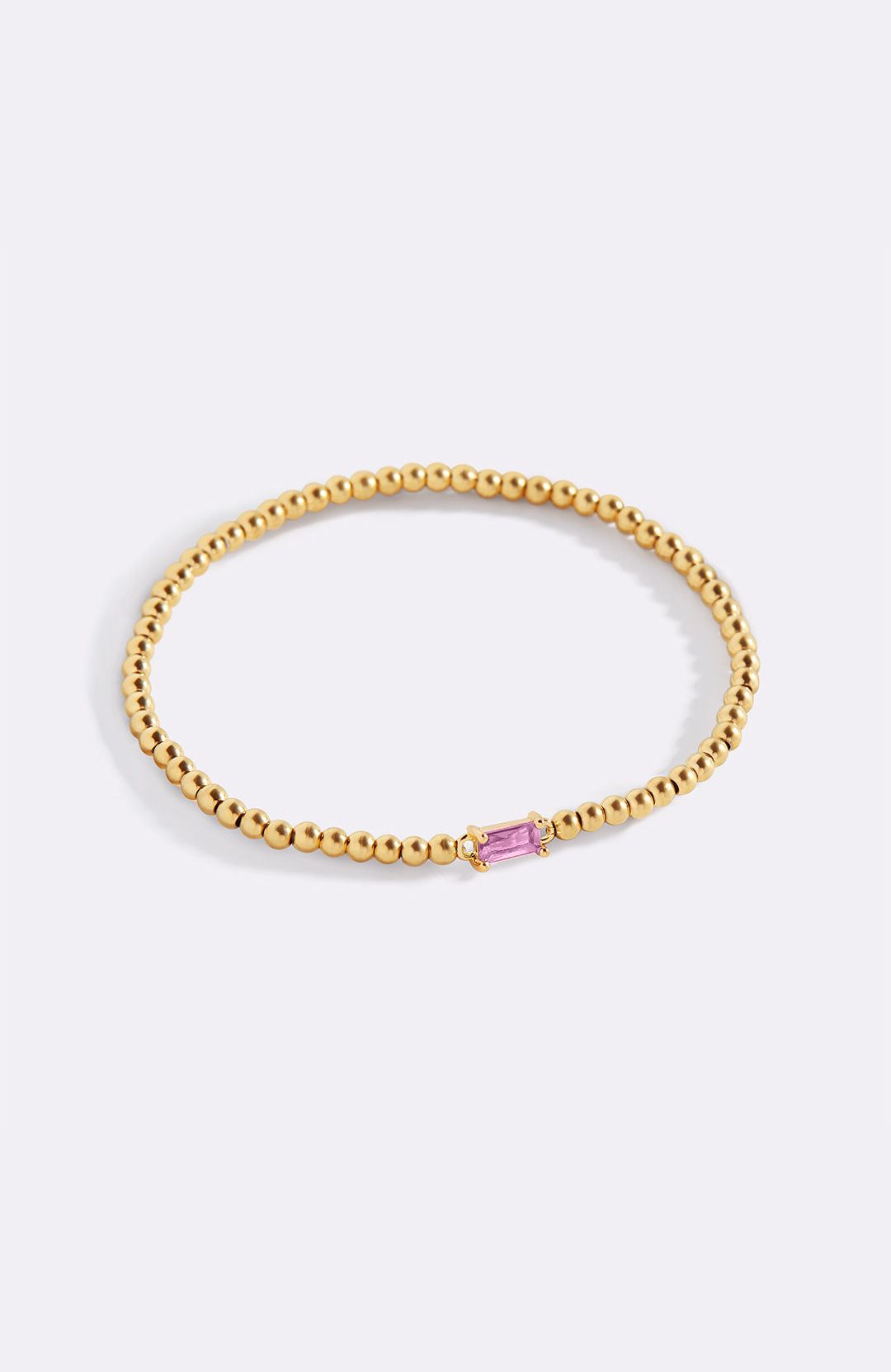Bracciale con Pietra di Nascita e Perline Dorate