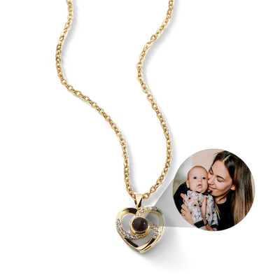 Collana con foto in pavé Center of My Heart