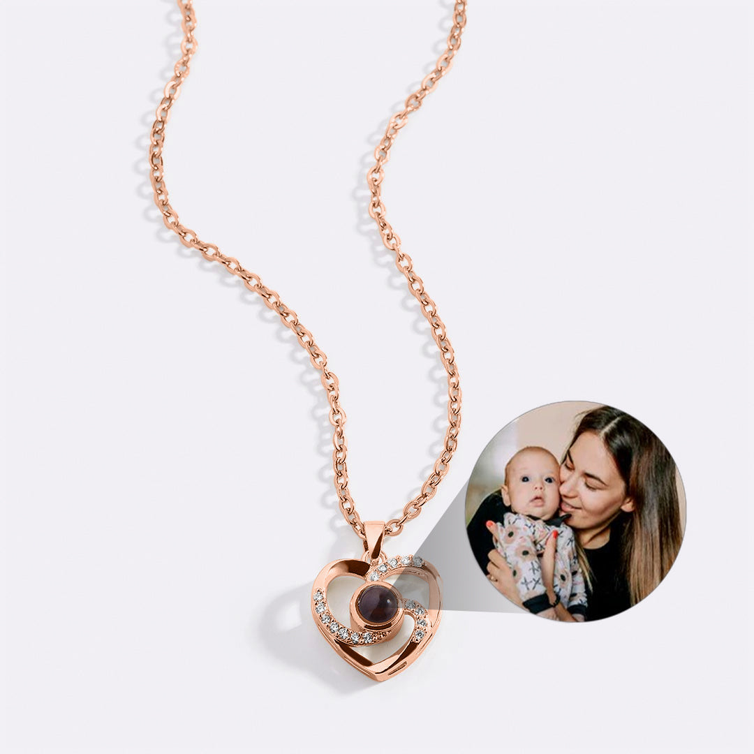 Collana con foto in pavé Center of My Heart