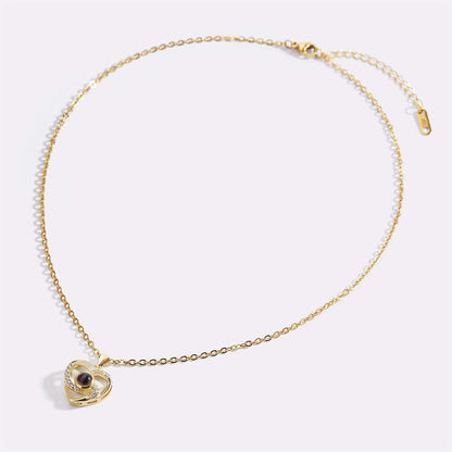 Collana con foto in pavé Center of My Heart