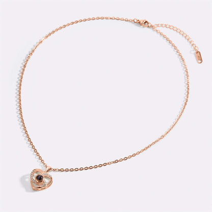 Collana con foto in pavé Center of My Heart