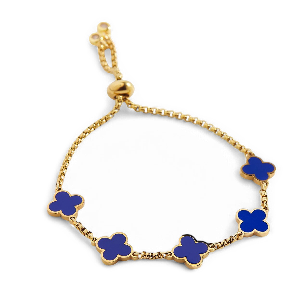 Bracciale smaltato a quadrifoglio