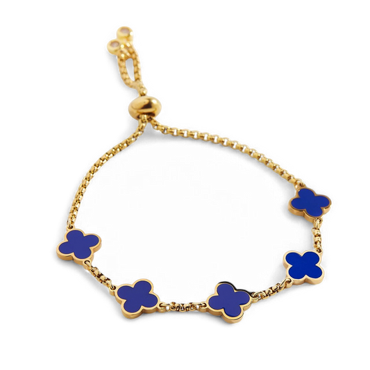 Bracciale smaltato a quadrifoglio