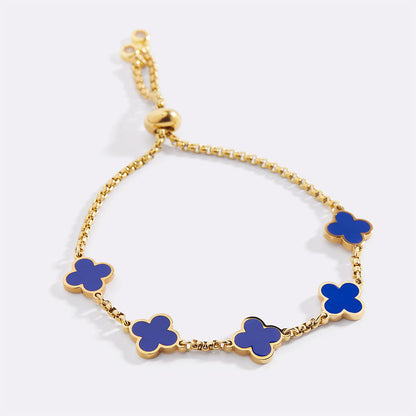 Bracciale smaltato a quadrifoglio