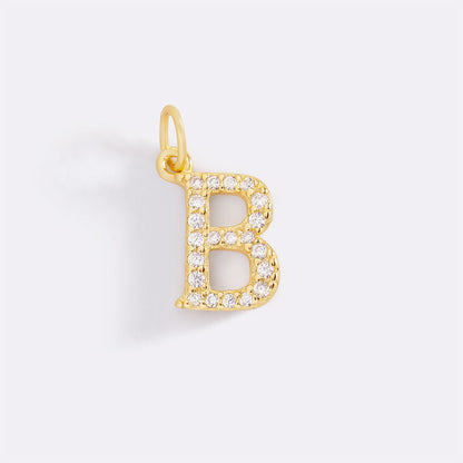 Charm con iniziale pavé delicato