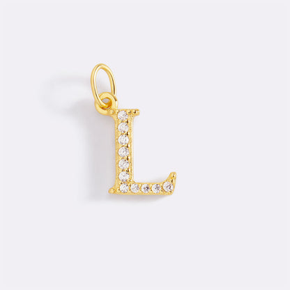 Charm con iniziale pavé delicato