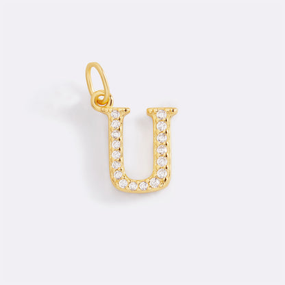 Charm con iniziale pavé delicato