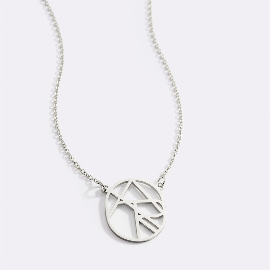 Collana con nome monogramma minimalista circolare