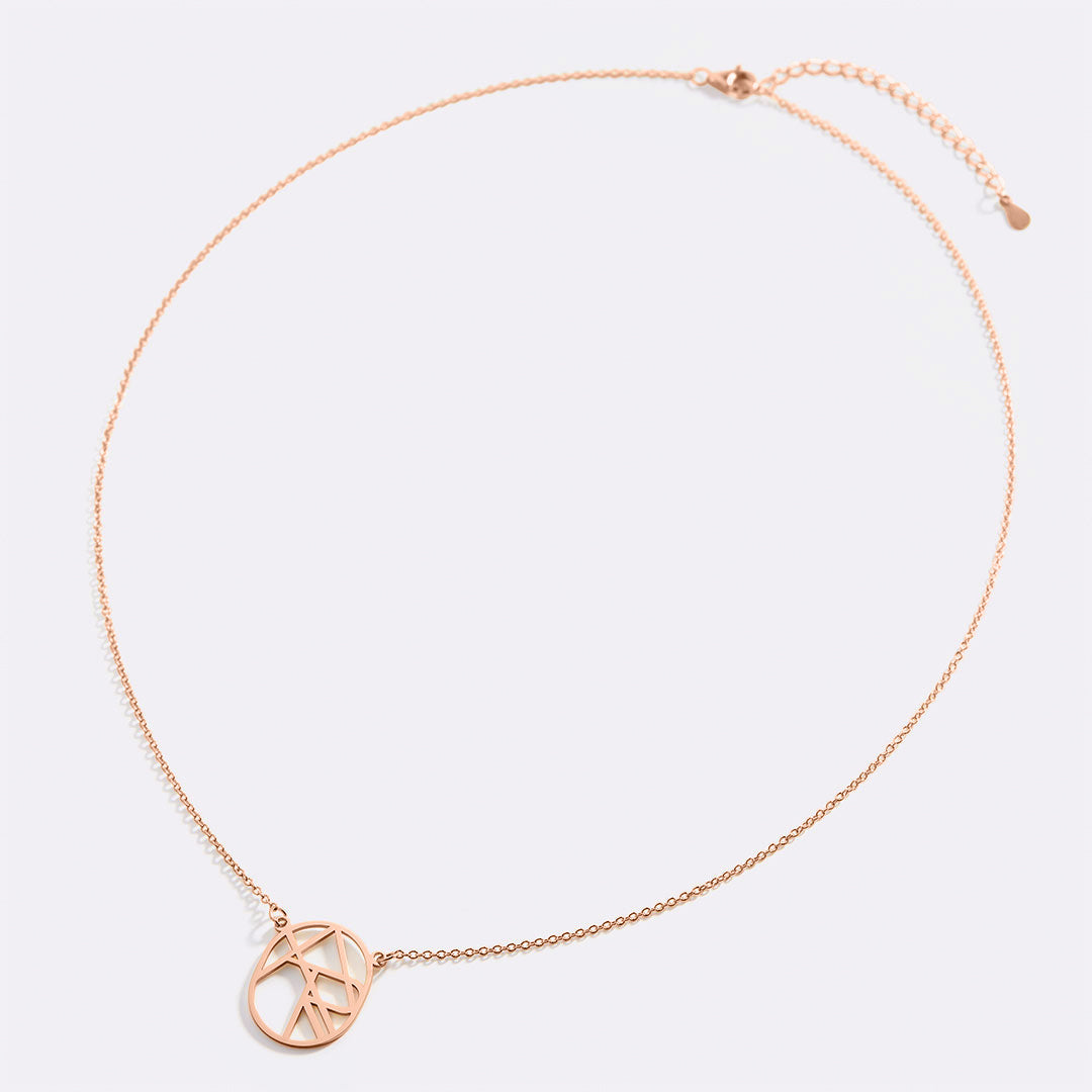 Collana con nome monogramma minimalista circolare