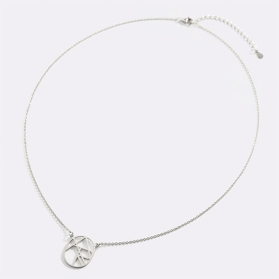 Collana con nome monogramma minimalista circolare
