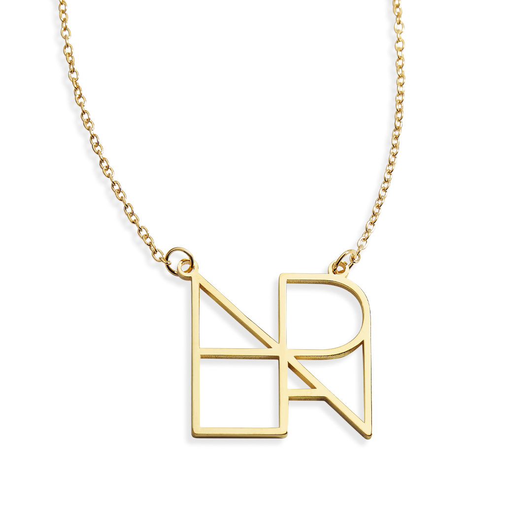 Collana con nome monogramma minimalista