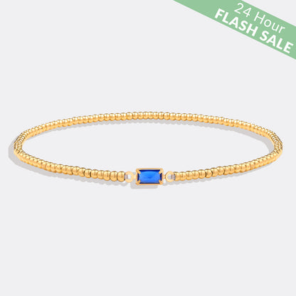 Bracciale con Pietra di Nascita e Perline Dorate