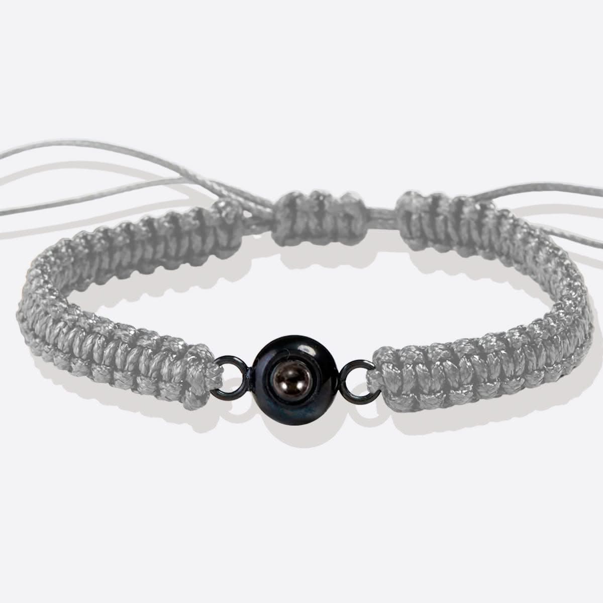 Personalized braided bracelet with photo