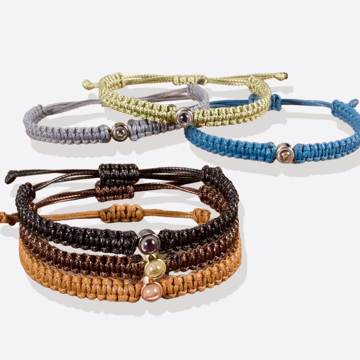 Personalized braided bracelet with photo