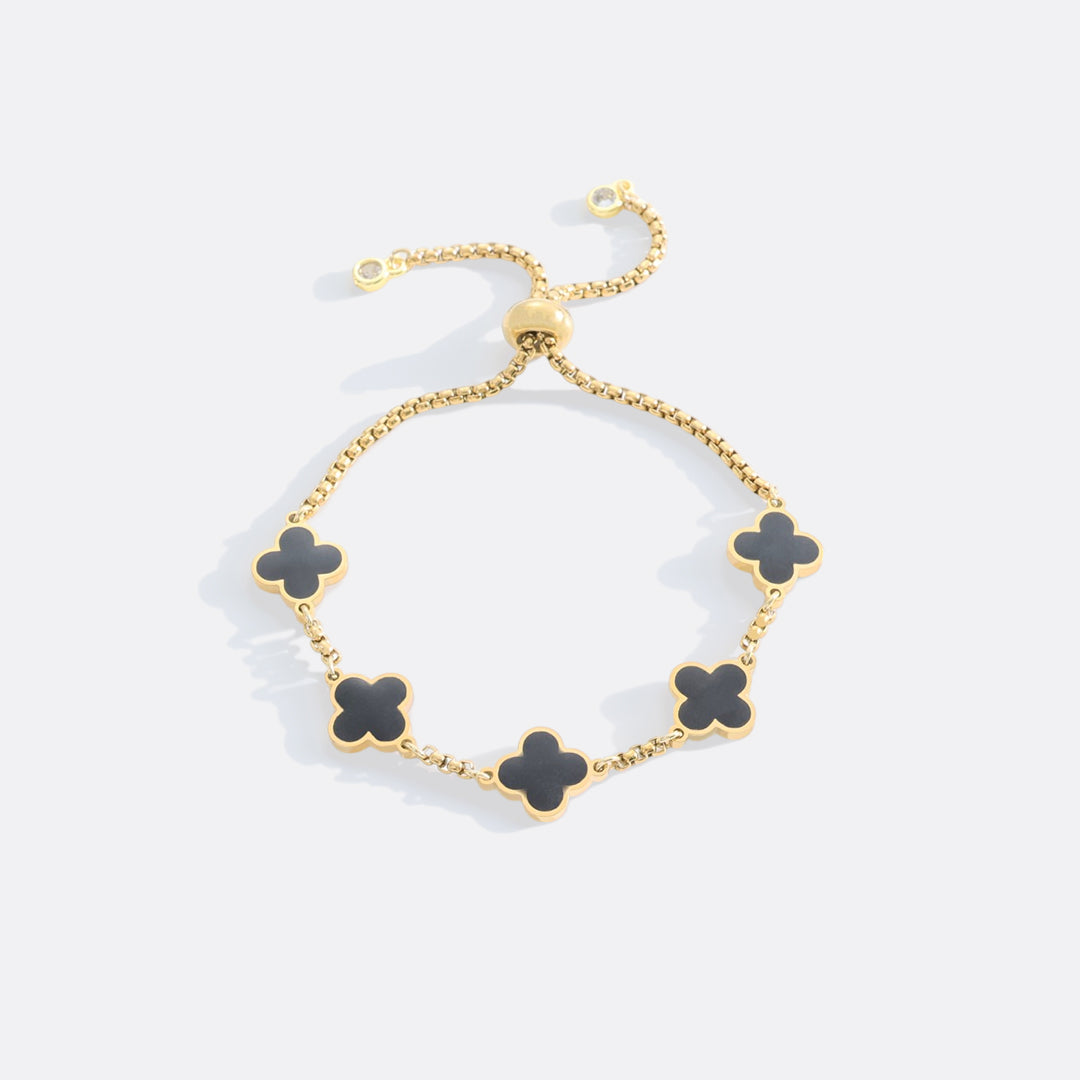 Bracciale smaltato a quadrifoglio