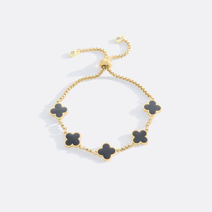 Bracciale smaltato a quadrifoglio