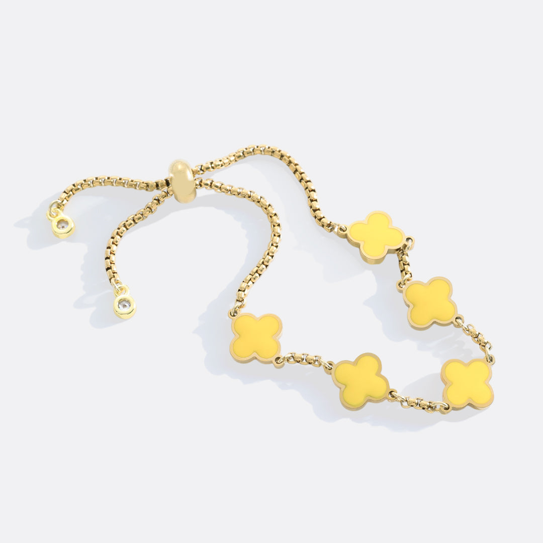 Bracciale smaltato a quadrifoglio