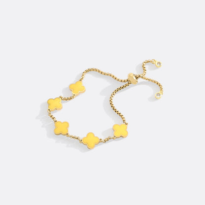 Bracciale smaltato a quadrifoglio